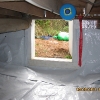 Walls and Floors Lined with 8mil plastic